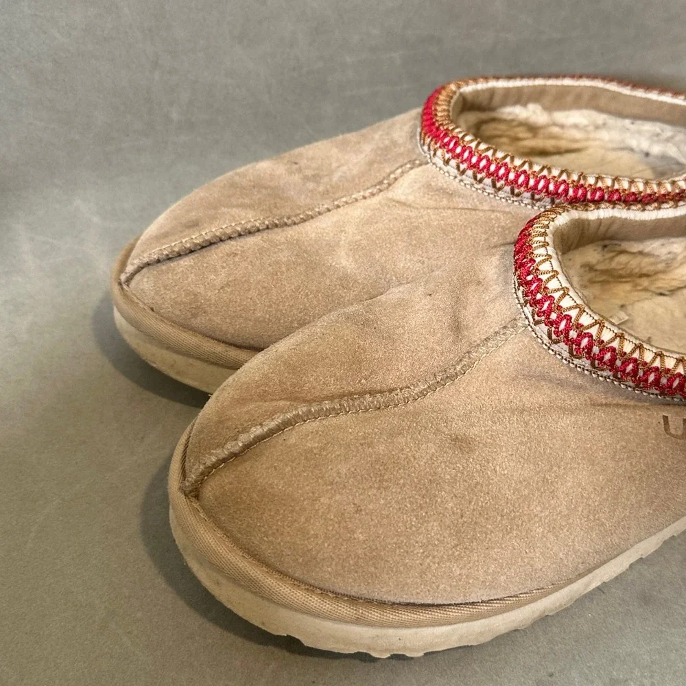 UGG‎ Tasman Suede Slippers Chestnut Tan Red Braid Slip On Shoes 5955 Mens 9